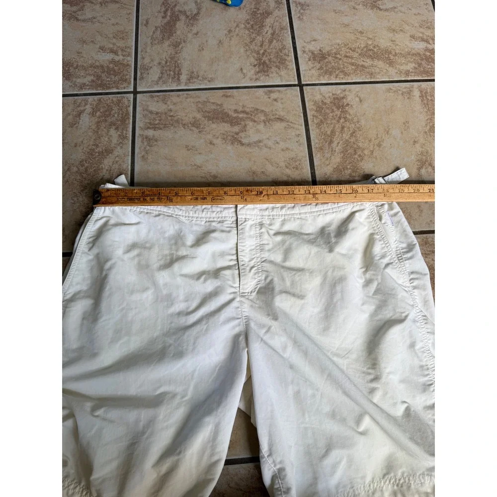 Orlebar Brown Dane II Mens Swim Shorts Off White Adjustable Side Fasteners 38
